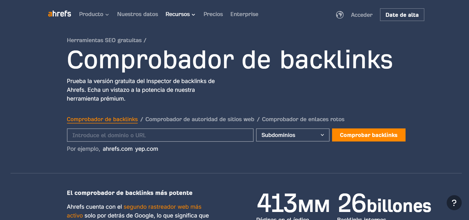 Comprobador de backlinks