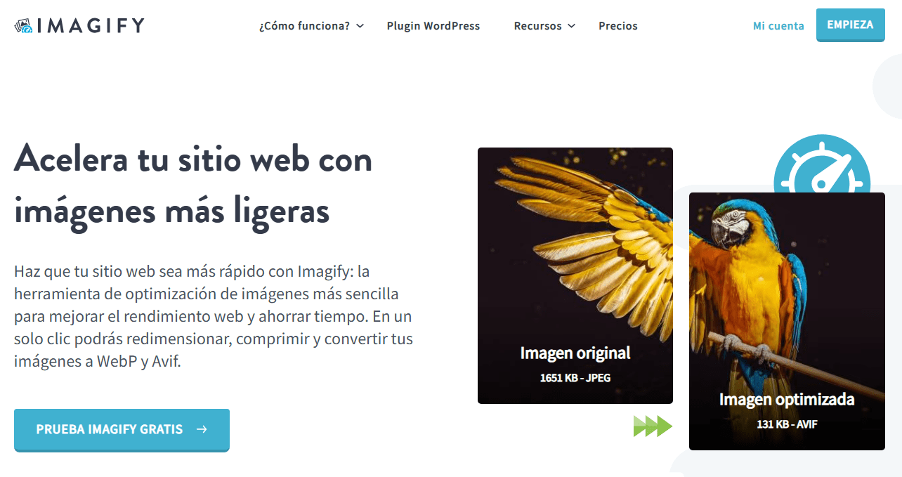 imagify plugin wordpress para mejorar imágenes en tu sitio web